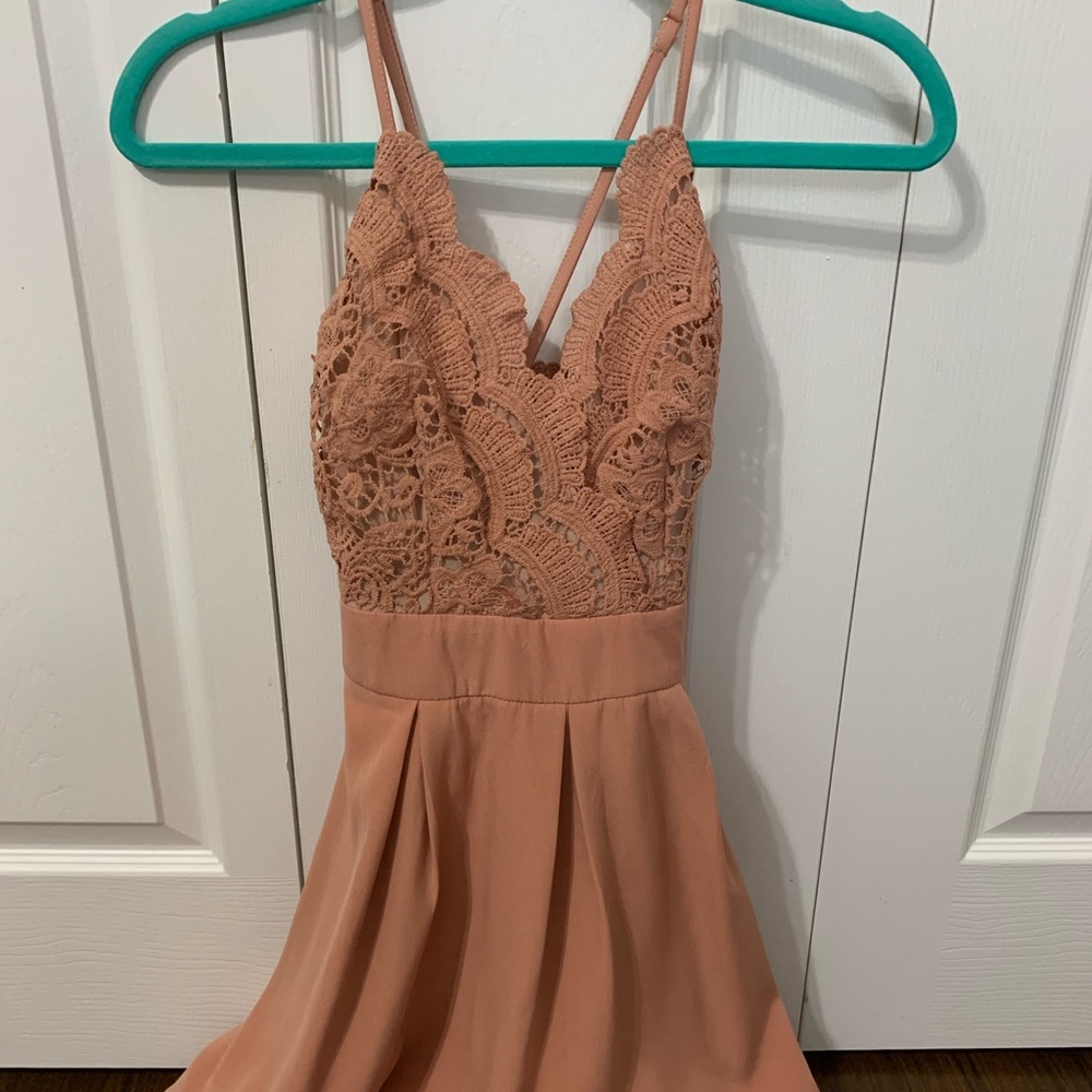 pink lace dress